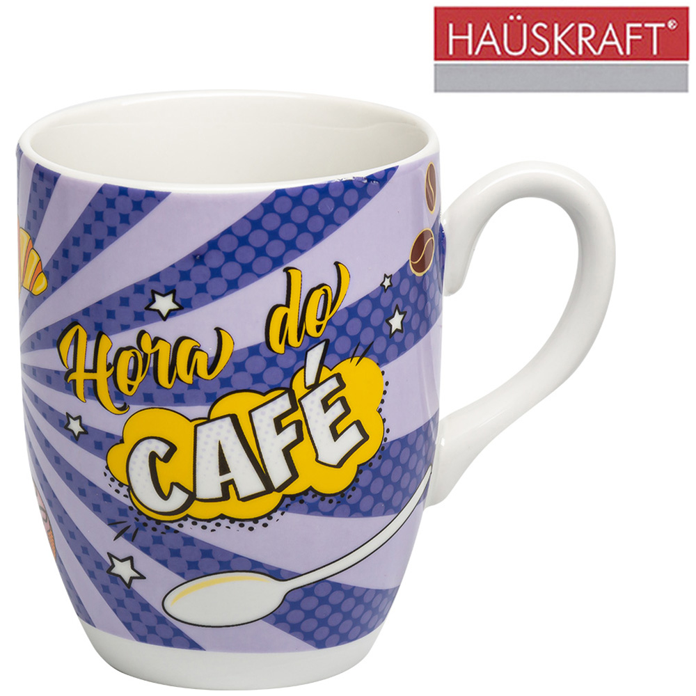 CANECA DE PORCELANA HORA DO CAFE HAUSKRAFT 350ML