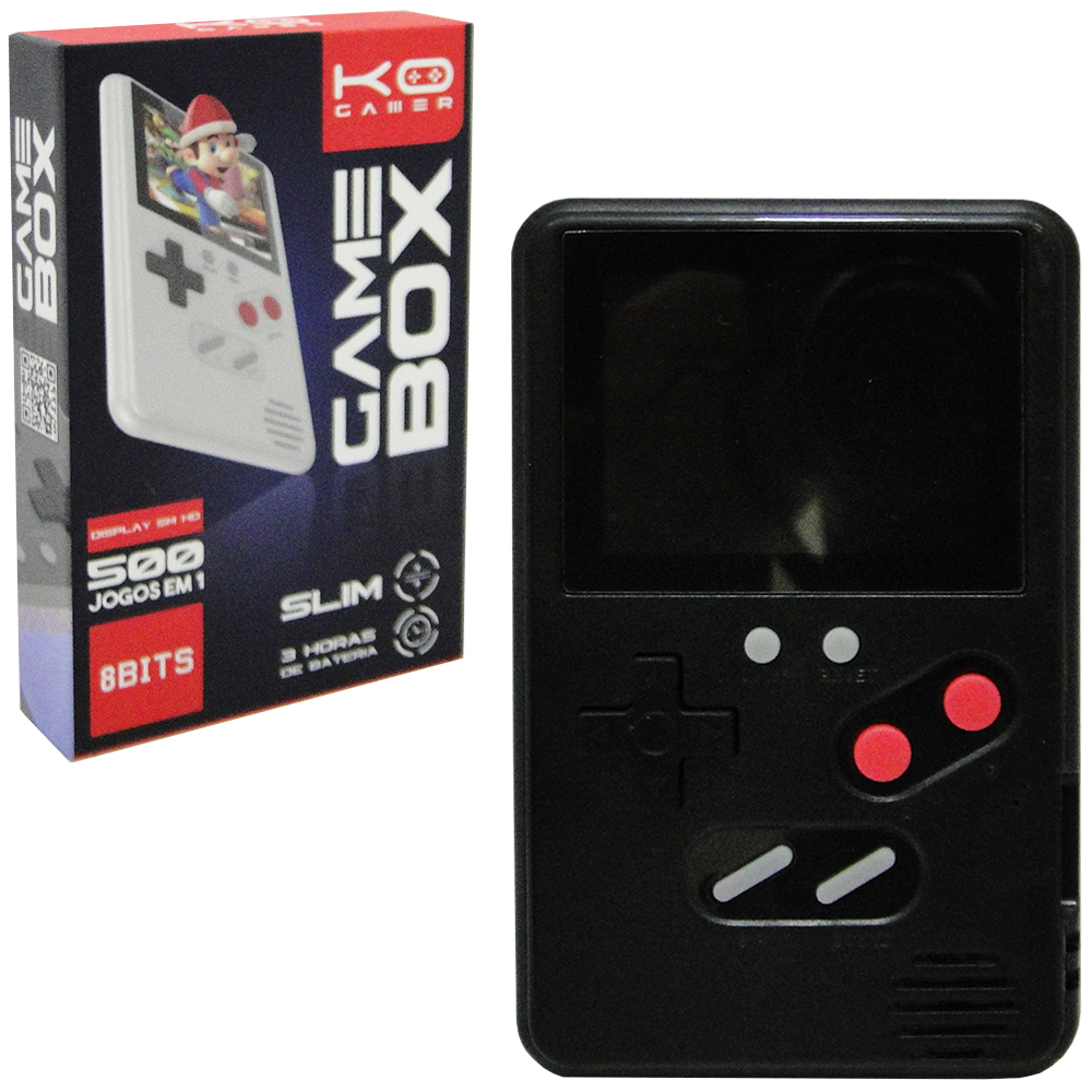 VIDEO GAME PORTATIL RECARREGAVEL GAME BOX SLIM 500 EM 1 COM CABO USB 