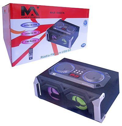 RADIO BIVOLT 150W GRAVADOR COM CONTROLE E LUZ BLUETOOTH /FM/USB/SD/AUXILIAR