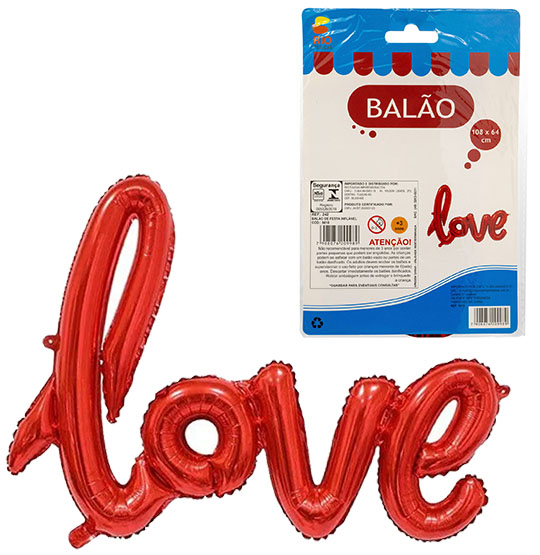 BALAO / BEXIGA LOVE METALIZADO 108X64CM