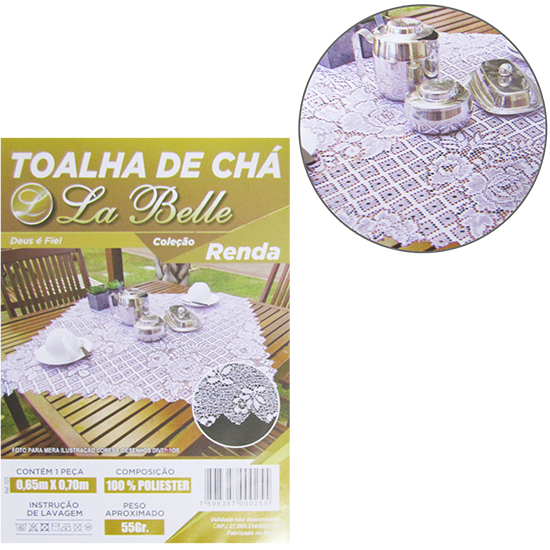 TOALHA DE CHA DE RENDA 65X75CM